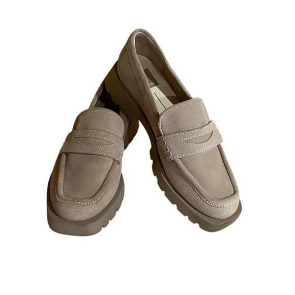 Dolce Vita Elias Suede Loafer Casual Slip on tan‎ beige size 8 - Picture 1 of 15